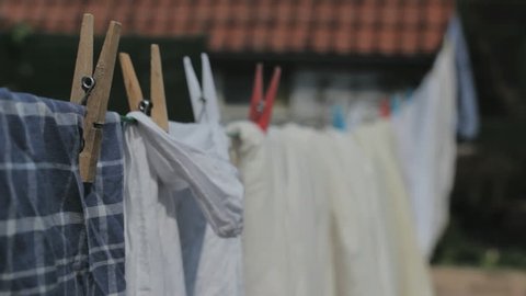 Laundry in the wind, Closeup