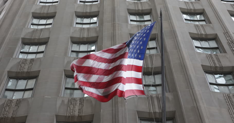 NEW YORK CITY, USA - APRIL 20, 2013 American Flag, Wall Street New York Stock Exchange, Financial District US Market ( Ultra High Definition, Ultra HD, UHD, 4K, 2160P, 4096x2160 )