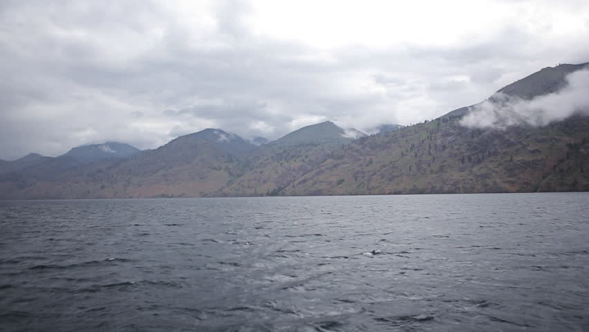 Washington mountain perspective from boat ferry