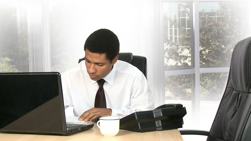 businessman working at his desk