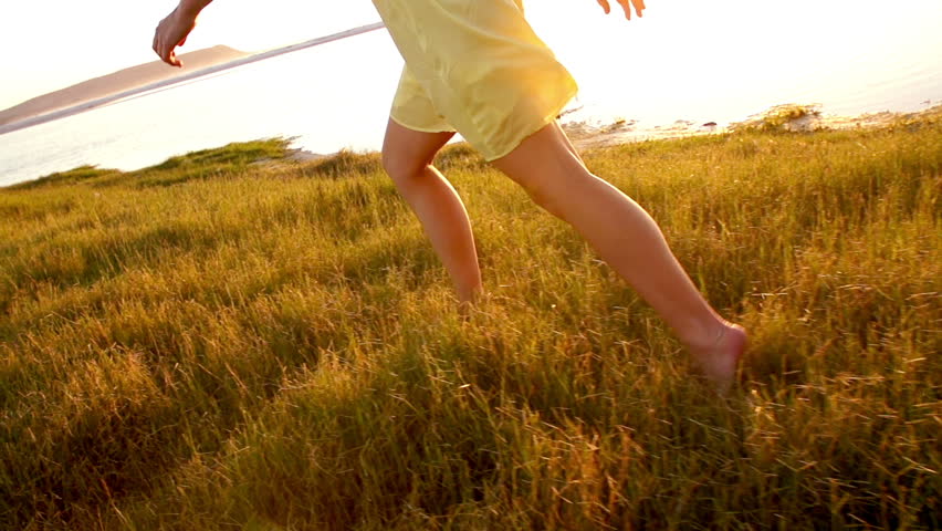 Girl Is Running Through Grass Stock Footage Video 100 Royalty Free Shutterstock