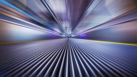 Futuristic industrial tunnel zoom, blurred motion abstract background Arkivvideo