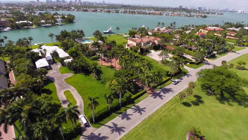 aerial video luxury mansions miami beach Stock Footage Video (100% ...