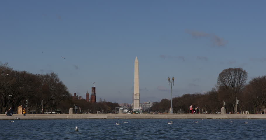 Washington DC Skyline, Monument, National Mall, Sunny Day Blue Sky, USA Memorial ( Ultra High Definition, Ultra HD, UHD, 4K, 2160P, 4096x2160 )