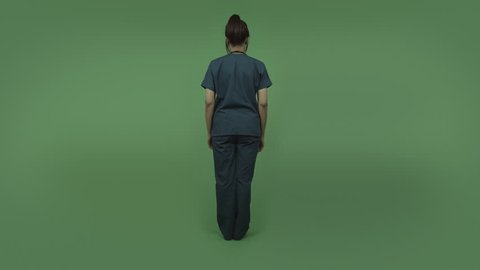 indian female doctor bored isolated on greenscreen