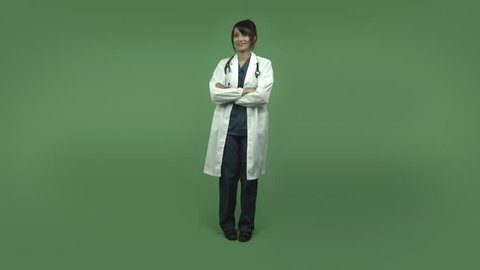 indian female doctor confident isolated on greenscreen