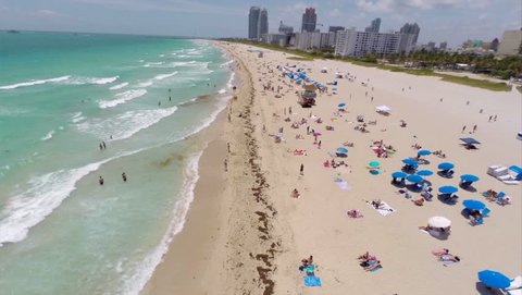 Aerial video of Miami Beach and South Beach