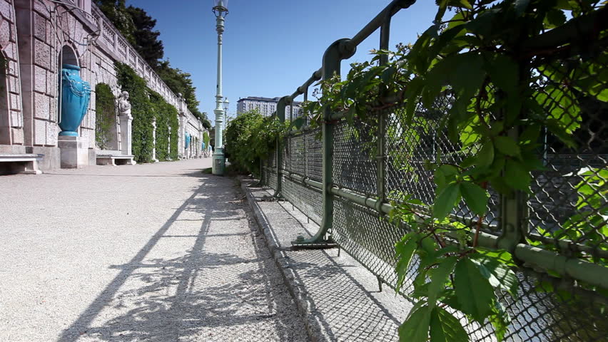 The historic Stadtpark (City Park) in Vienna with the Wienfluss (Vienna River)