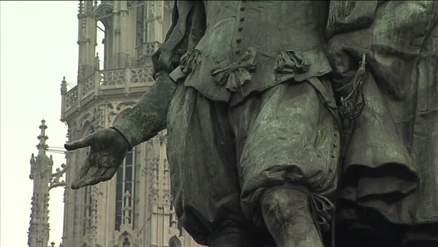 Statue and Church Antwerp