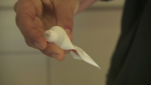Dabbing ointment on a Bilby's foot