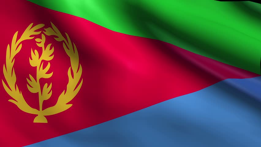 Flag of Eritrea Background  Seamless Stock Footage Video 