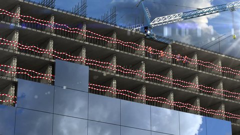 4K Building area. beautiful 3d animation. time-lapse