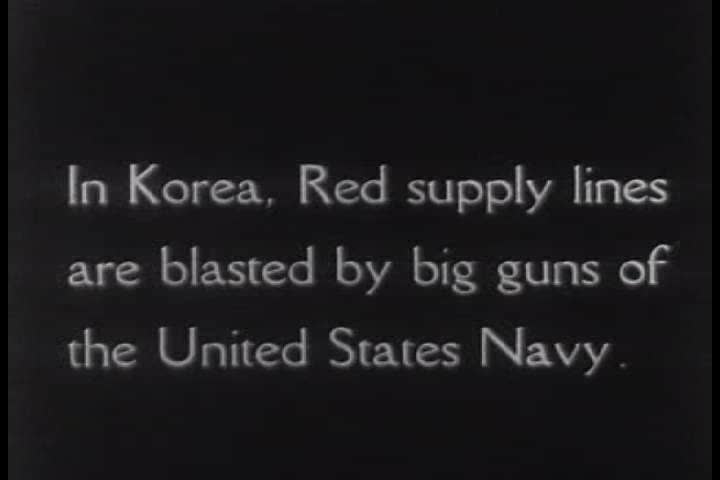 CIRCA 1950s - The U.S. Navy blows up Chinese communist supply lines in Korea in 1952.