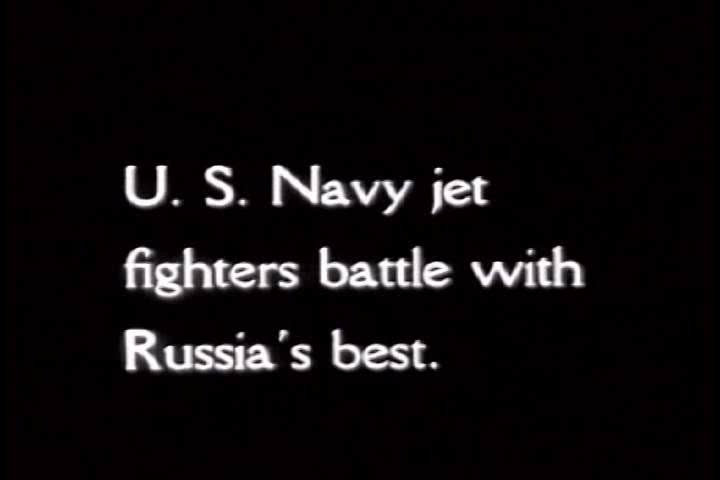 CIRCA 1950s - U.S. navy jet fighters battle with Russian jets during the Korean War.