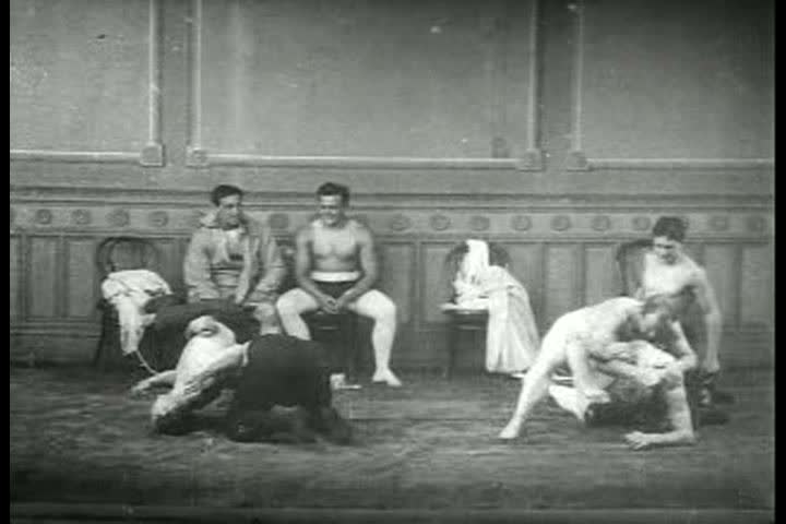 CIRCA 1900s - Men wrestling at the New York Athletic Club in 1905 (Part Two).