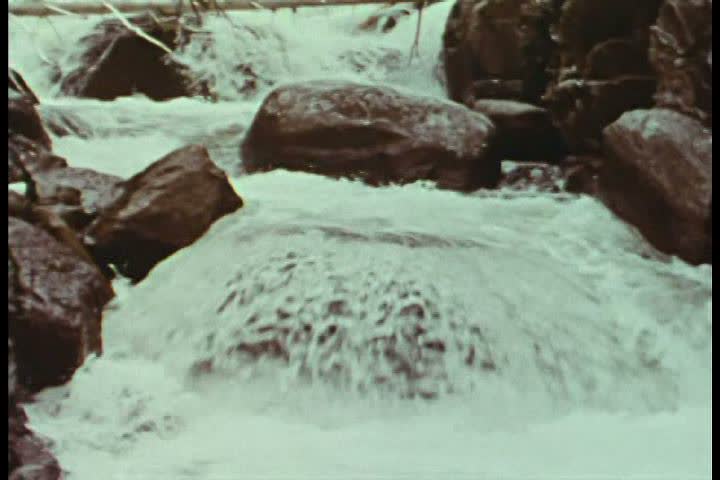 CIRCA 1970s - The rivers, lakes, and waterfalls of Yellowstone National Park.