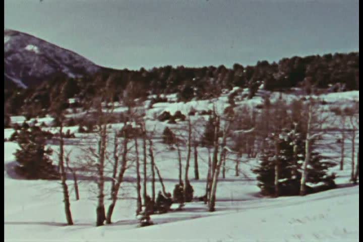 CIRCA 1970s - The transition from winter to spring in Yellowstone National Park.