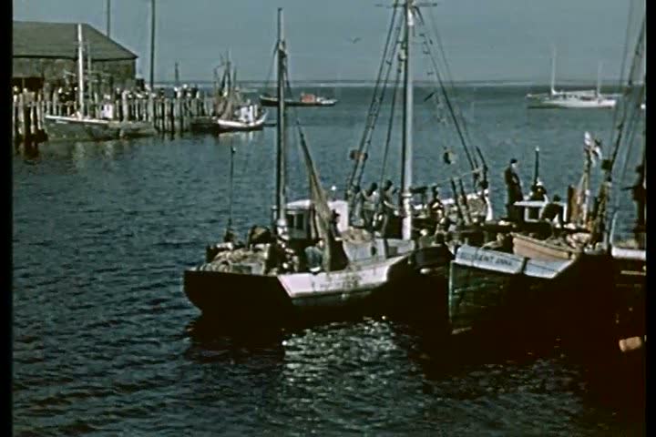 CIRCA 1950s - Portuguese fishermen in Provincetown, Massachusetts.