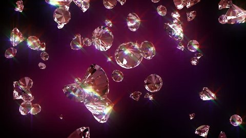 Falling diamonds. Falling diamonds 3D animation in FullHD.