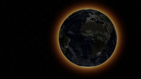 Seamlessly loopable footage of earth rotating around sun