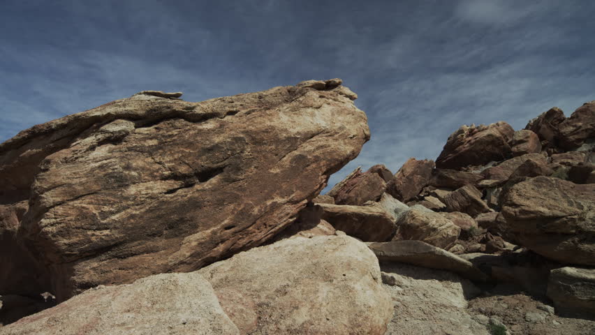 Panning shot of rocks at San Raphel Swell / San Raphel Swell, Utah, United States,