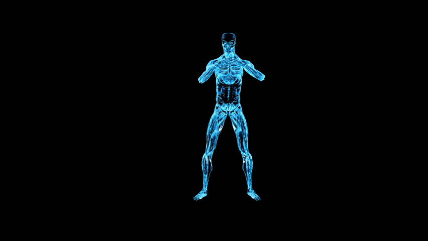 Ice human male musculature karate moves,alpha channel