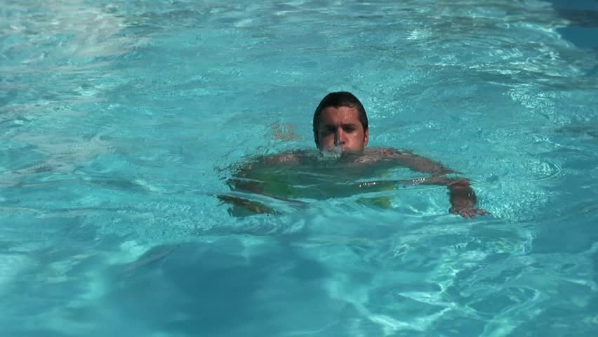 Man drowning in the pool