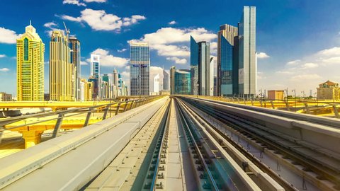 4K TimeLapse - From windshield window of the first wagon of Dubai metro, November 2012