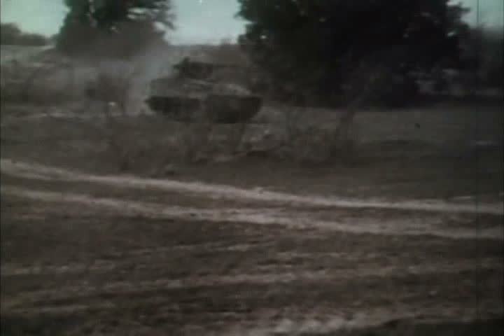 CIRCA 1960s - Tanks are airdropped into Vietnam during the Vietnam War.