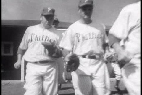 CIRCA 1950s - The New York Yankees and the Philadelphia Phillies get ready for the 1951 baseball season.