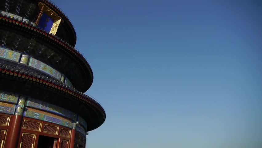 Temple of Heaven in Beijing.China ancient architecture.Painted Carved beam tile. gh2_04371