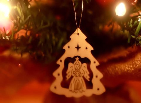 Angel Ornament on a Christmas Tree decoration - ntsc
