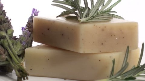 Herbal soap with fresh rosemary and lavender zoom V2