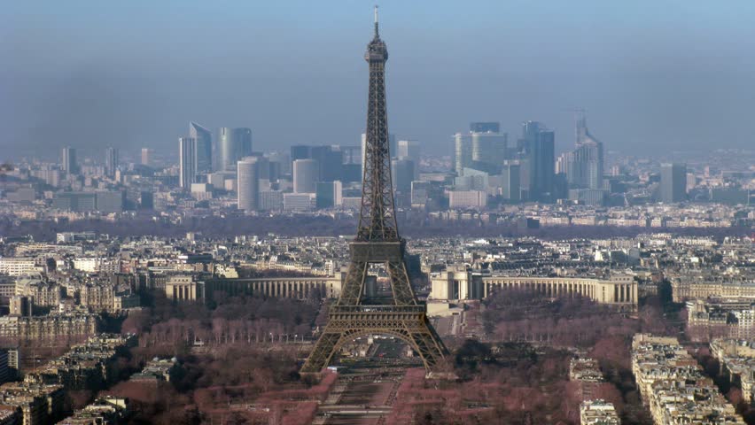 View on city with Tour d'Eiffel on the center. Paris, France. Time lapse.  | Shutterstock HD Video #629431