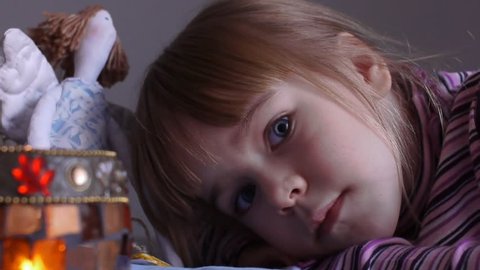 stock video footage little girl dreams