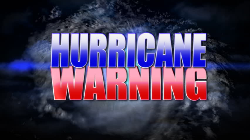 Hurricane warning title plate.