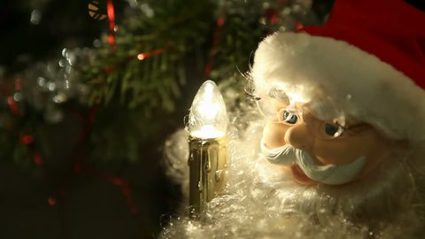 Animated Santa Claus before Christmas Tree