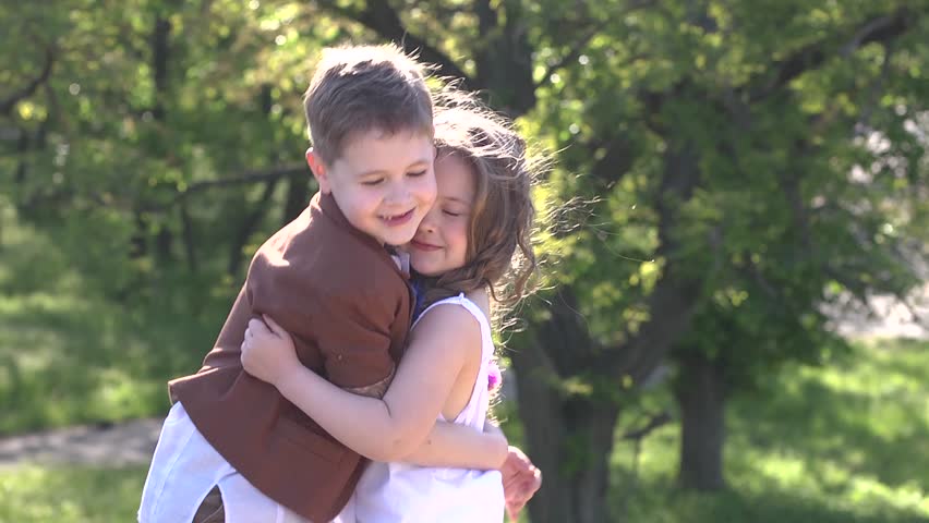 Beautiful Boy And Girl Hugging 库存影片视频 100 免版税 Shutterstock