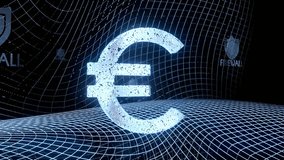 futuristic internet 3d rendered animation of a sign constructed out of electronic faces. Footage 1080p. A sign builds up in the middle of the scene surrounded by digital data cubes on black background - Powered by Shutterstock - Get 15% off with code: PIKWIZARD15