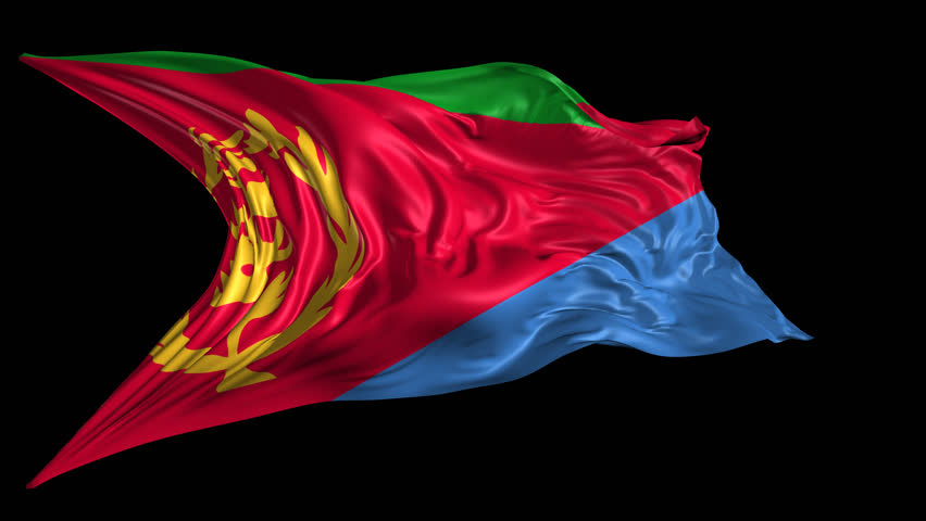 flag eritrea beautiful 3d animation alpha Stock Footage Video (100%