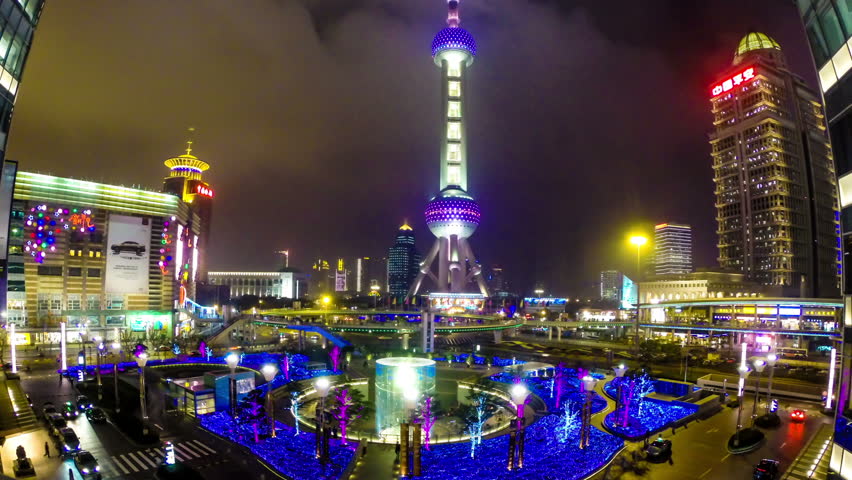 night scene of shanghai