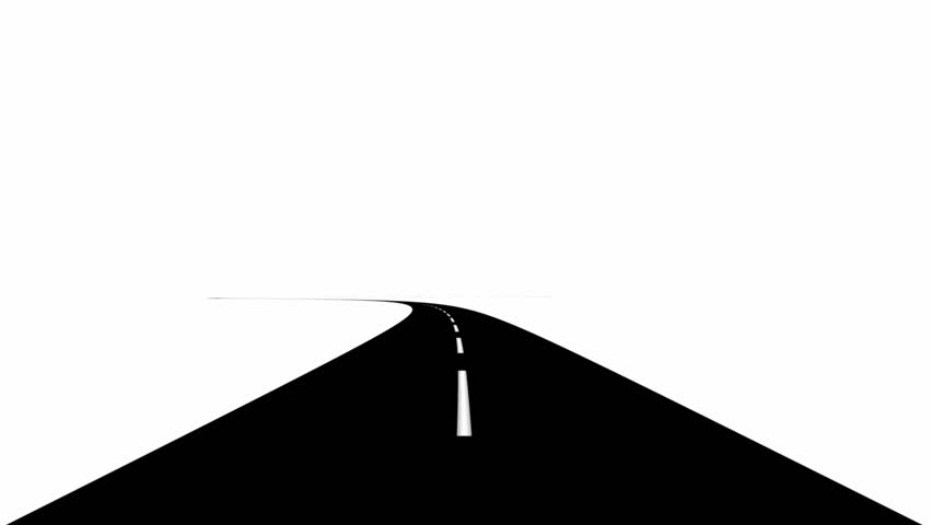 3d Animated Road. Curved. Stock Footage Video (100% Royalty-free