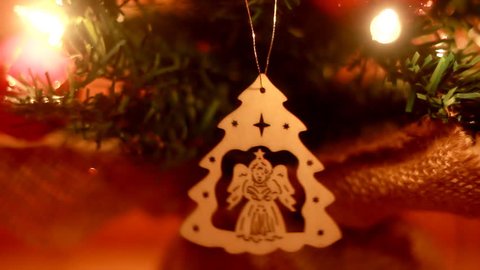 Angel Ornament on a Christmas Tree decoration - 1080p