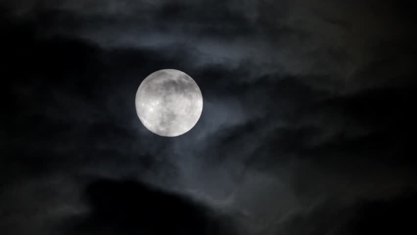 Timelapse with moon moving between clouds | Shutterstock HD Video #6333488