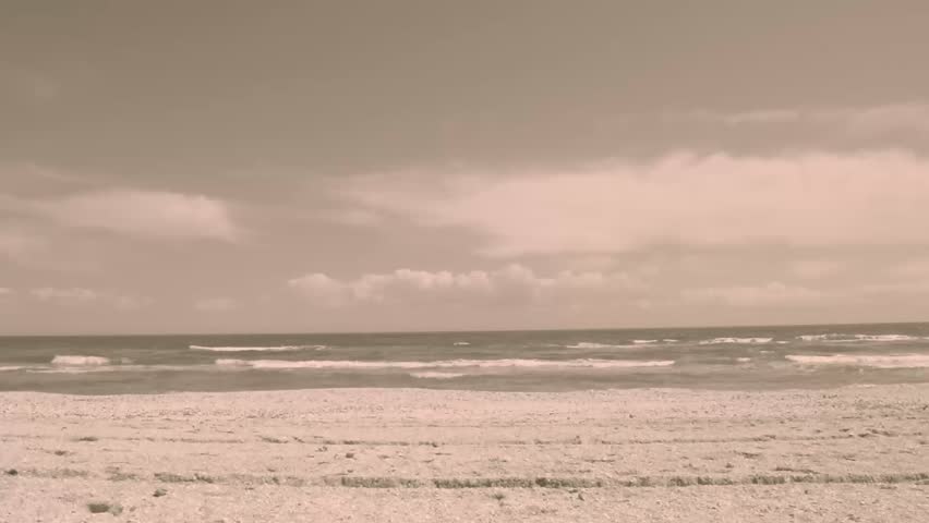 sprin in black sea sepia