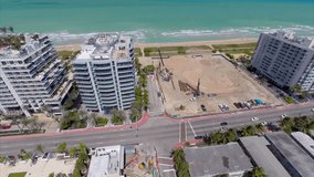 Aerial video of beachfront condos