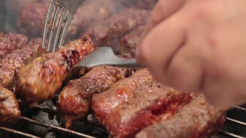 Barbecue Grill Minced Meat Kebabs 1