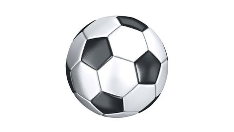 Photorealistic leather soccer ball rotating on the white background. Alpha channel included. Seamless loop. More options available - check my portfolio.