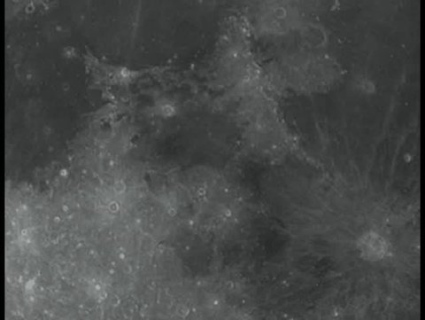 From a close up of the moon, zooming out as the camera fly's away from it back into space.  Can be slowed or sped up to suit, no audio.