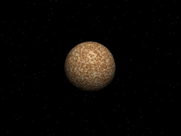 A fly by scene of a mars like planet in outer space, can be sped up or slowed down to suit.  No audio.